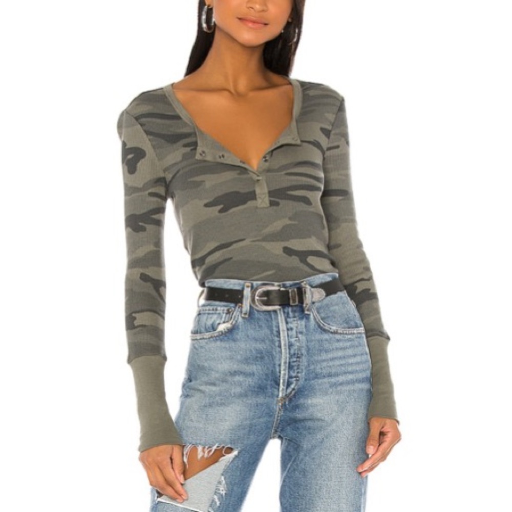 Splendid Forever Henley in Camo Print